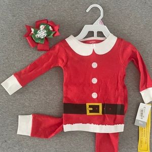 Christmas PJs + bow